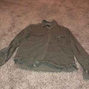 Army Green boyfriend shirt